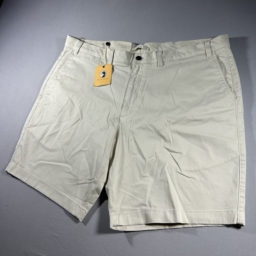 Duck Head Gold School Chino Shorts Mens 42 Waist 9 Inseam Stone Stretch NWT